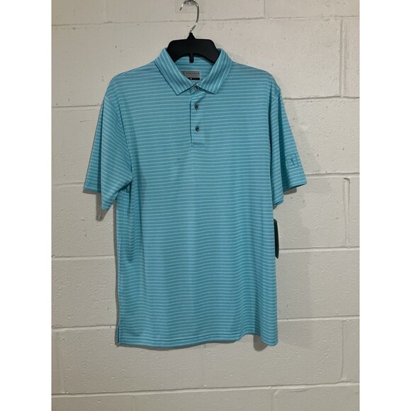 Pga Tour Golf Polo Shirt Men's Size M Color Blue Curacao Htr - Picture 1 of 9